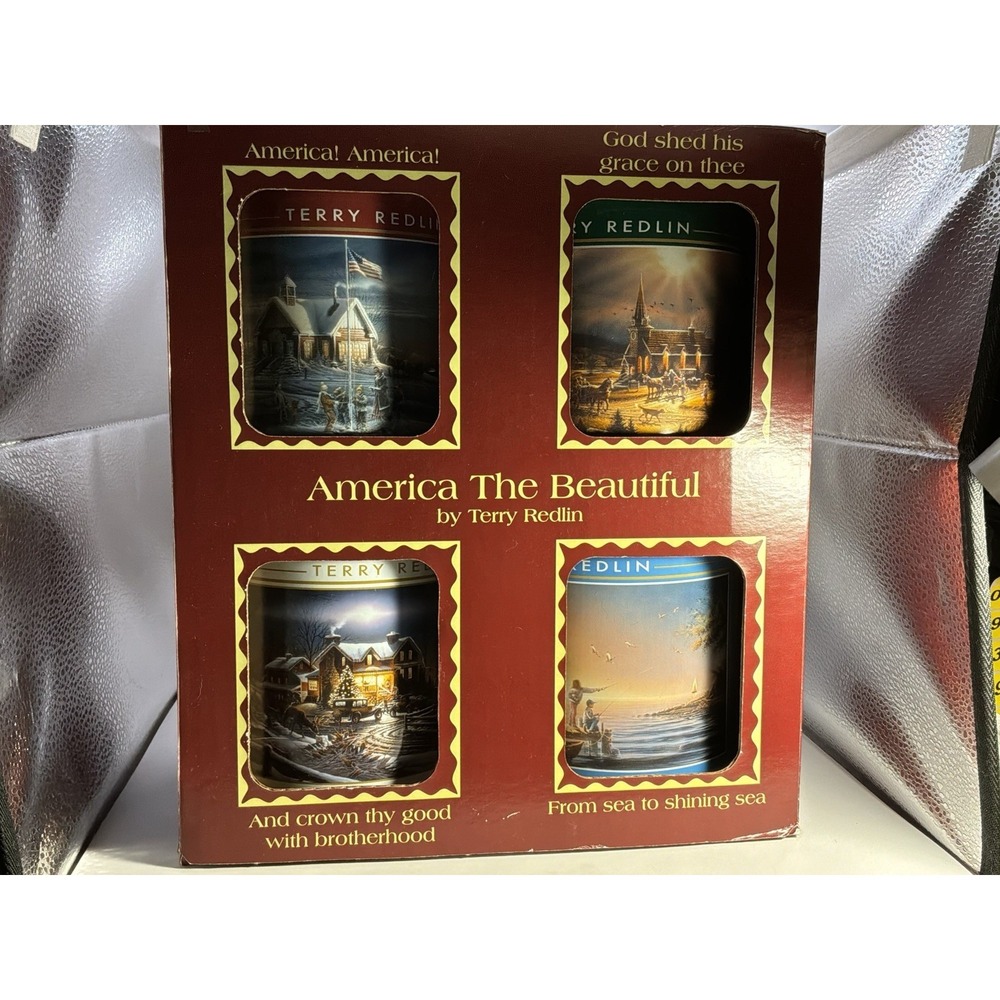 Terry Redlin Patriotic Tins-EMPTY-set Of 4 America The Beautiful